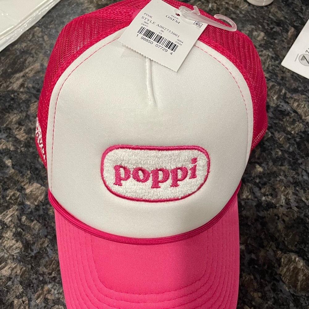 Poppi Pink and White Women's Trucker Hat - NWT